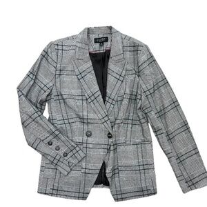 Laundry‎ by Shelli Segal Professional Blazer Black and White Plaid Stretch Sz 10